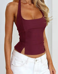 Trendy Halter Neck Slim Fit Tank Top