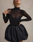 Elegant Autumn Bubble Hem Dress for Women