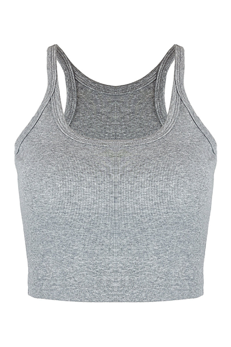 Summer Crop Top Women Sleeveless U-Neck