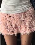 Sexy Low Rise Feather Sequined Shorts for Women