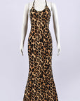 Sexy Sleeveless Leopard Print Bodycon Dress