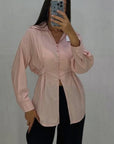 SHEIN Autumn Long Sleeve V-Neck Button Shirt