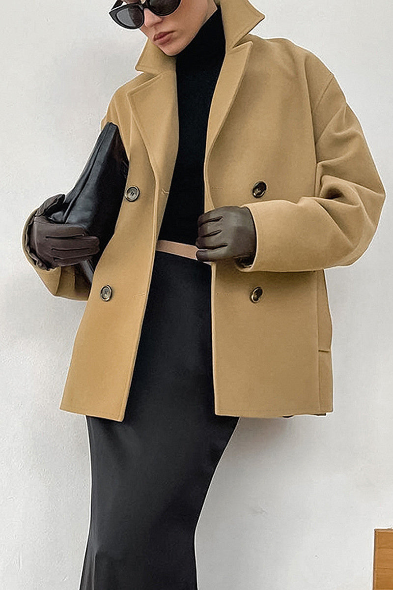 Autumn Winter European American Woolen Coat