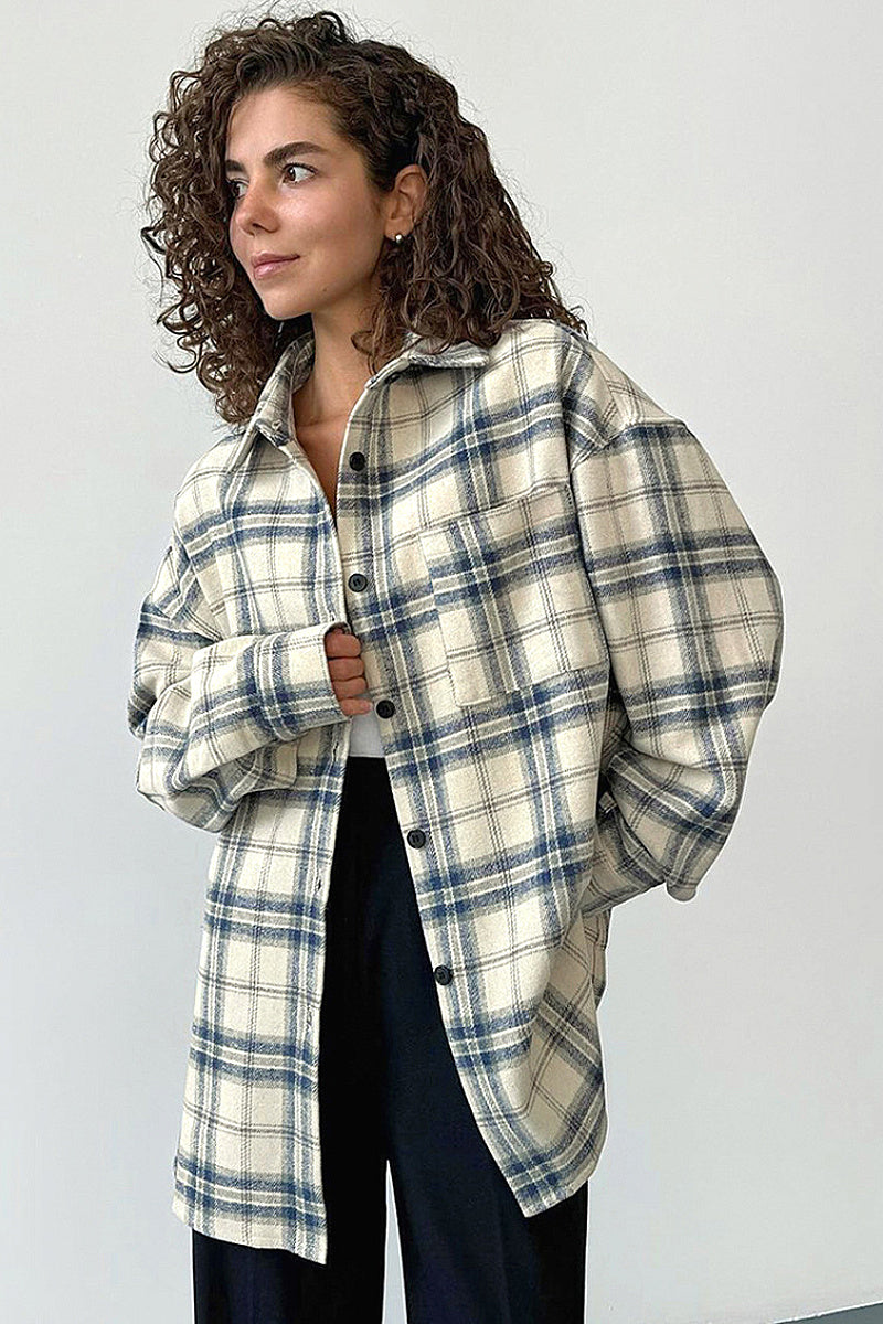 Retro Plaid Stylish Shirt for Women