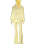 Stylish Solid Color Sweatshirt and Pants Set