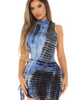 Gradient Long Sleeve Dress with Tie Detail