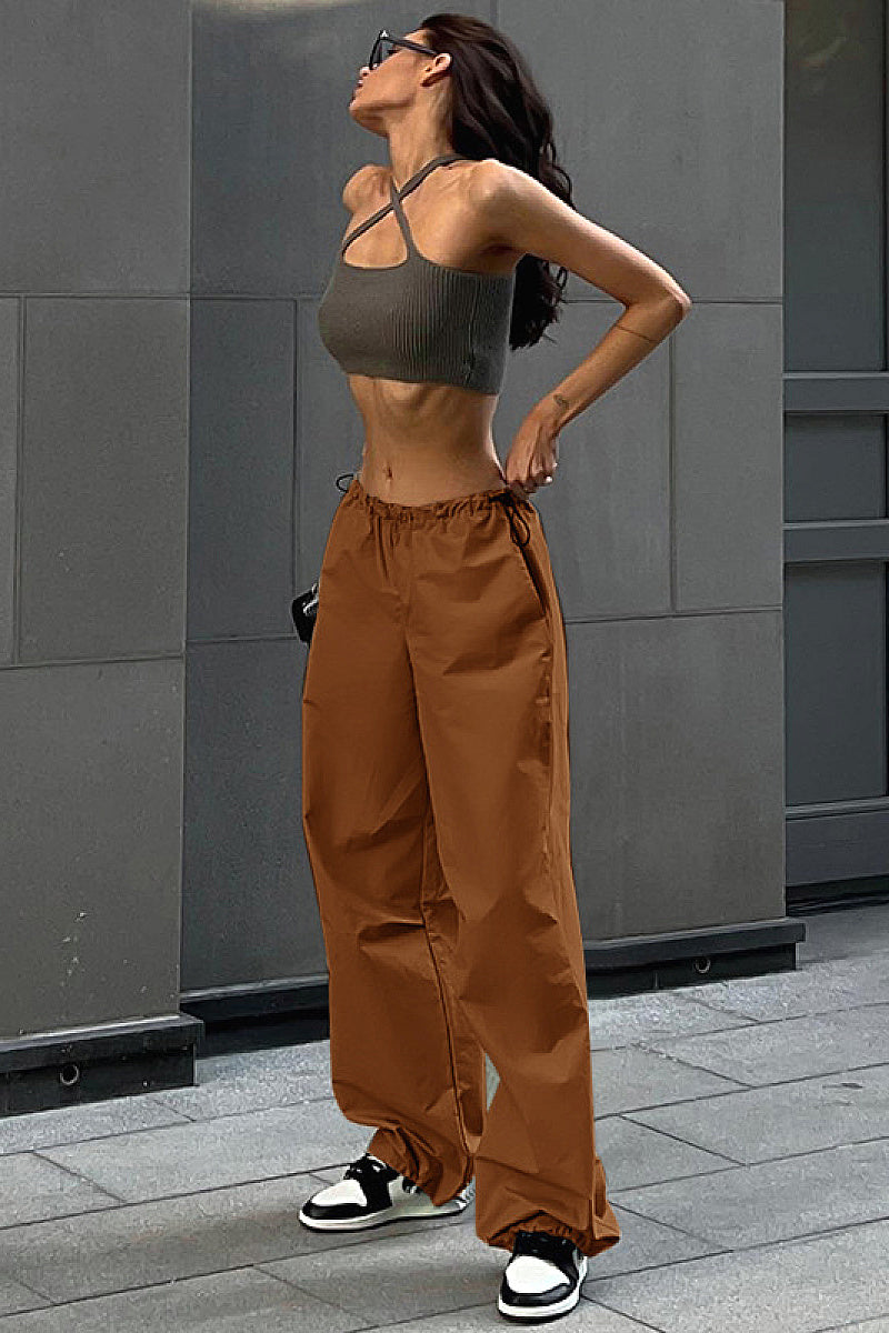 Casual Drawstring Waist Cargo Pants for Women