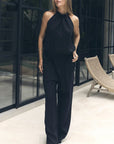 Summer Cotton Linen Halter Jumpsuit for Women