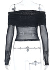 Sexy Off-Shoulder Mesh Top for Women
