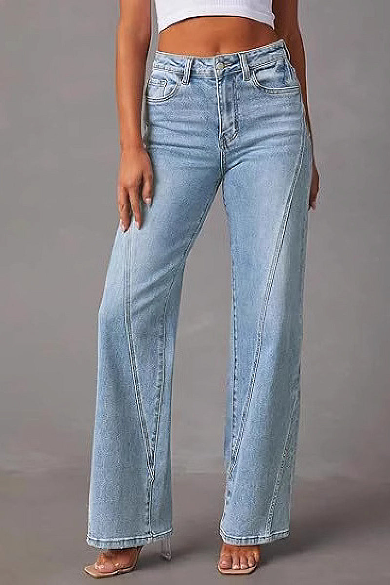 Fashionable Loose Fit Women's Wide Leg Jeans