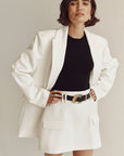 Stylish White Two-Piece Set for Office Wear