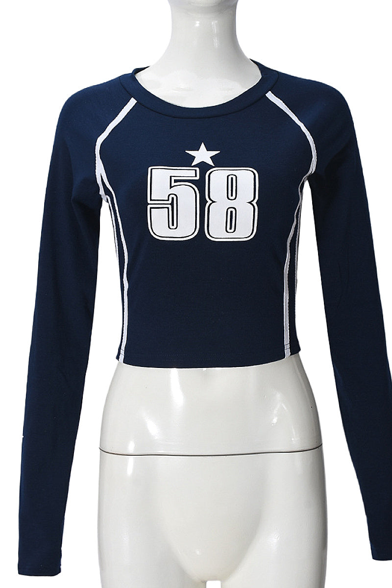 Trendy Women's Long Sleeve T-Shirt with Print