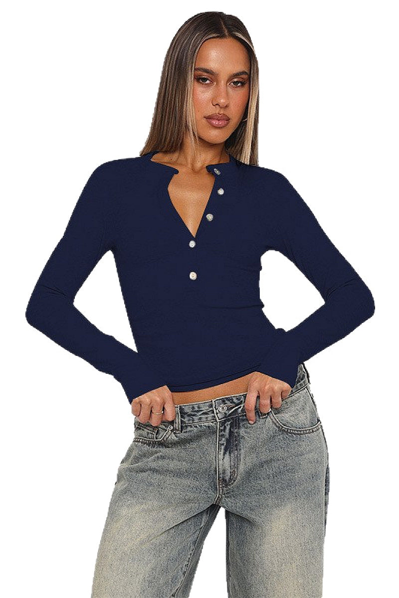 Fashionable Solid Color Button Cardigan for Women