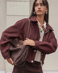 Retro Brown Suede Jacket for Women