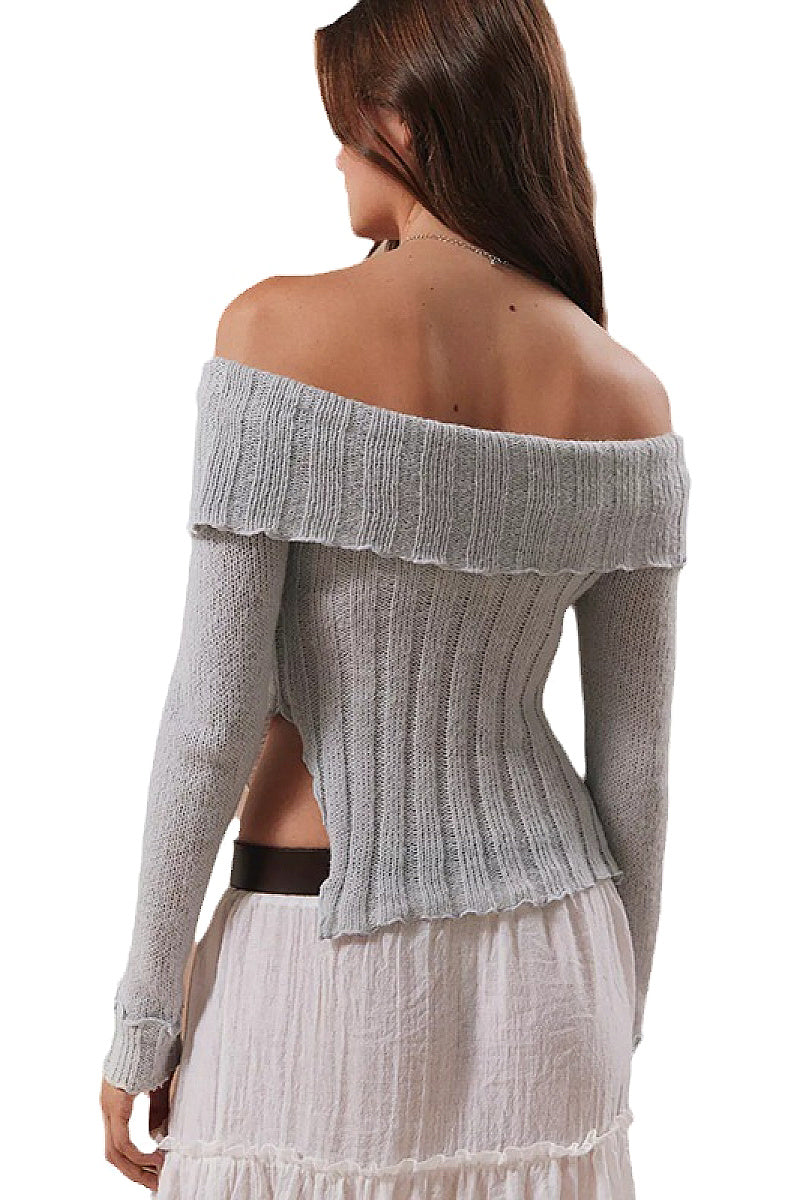 New Autumn Winter Off-Shoulder Knit Sweater