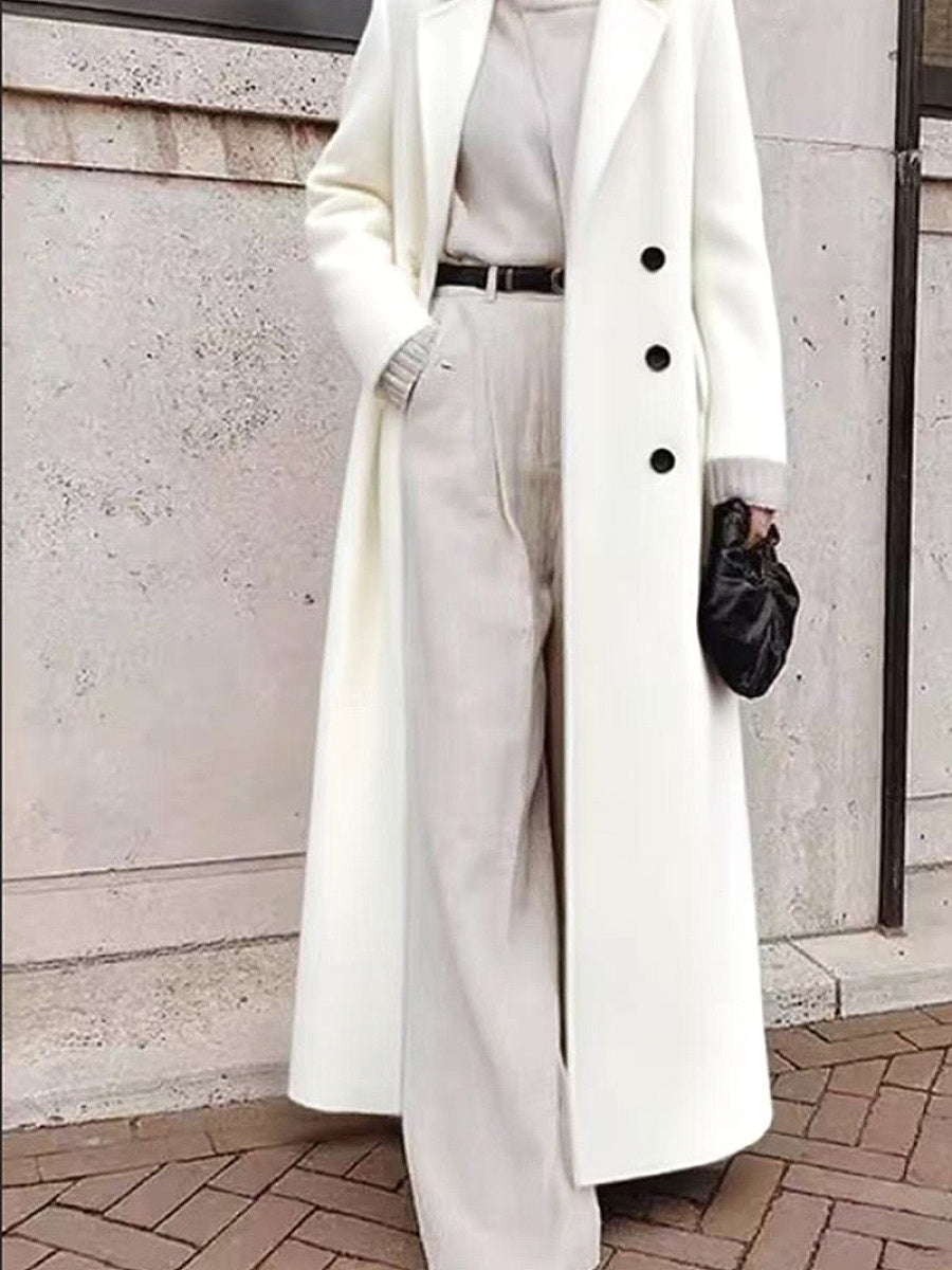 2026 Autumn Winter Women's Long Solid Color Coat