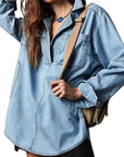 Fashionable Casual Slim Fit Denim Shirt