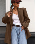 Vintage Style Wool Blend Blazer for Women