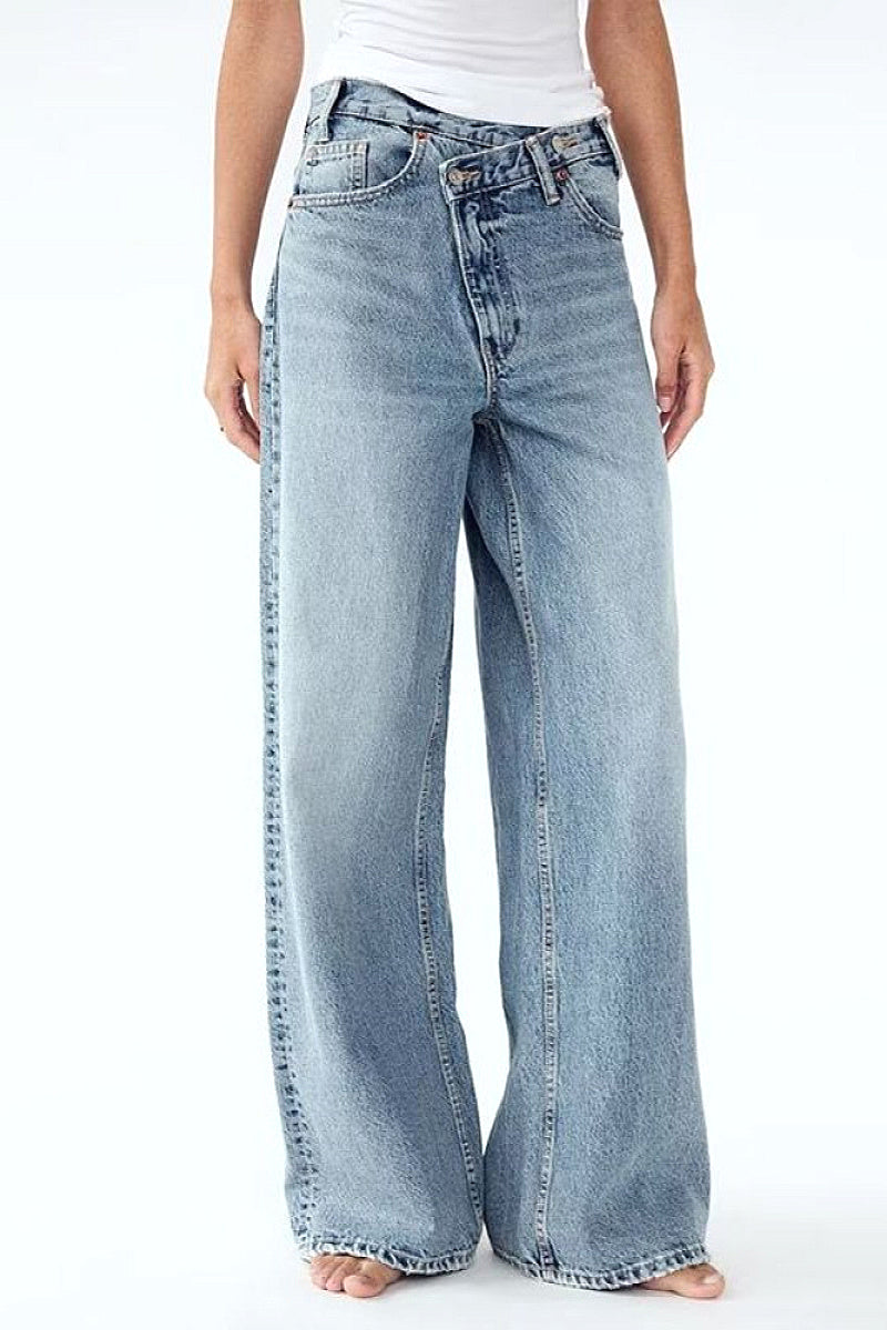 Y2K Casual Fashion Wash Straight Leg Jeans