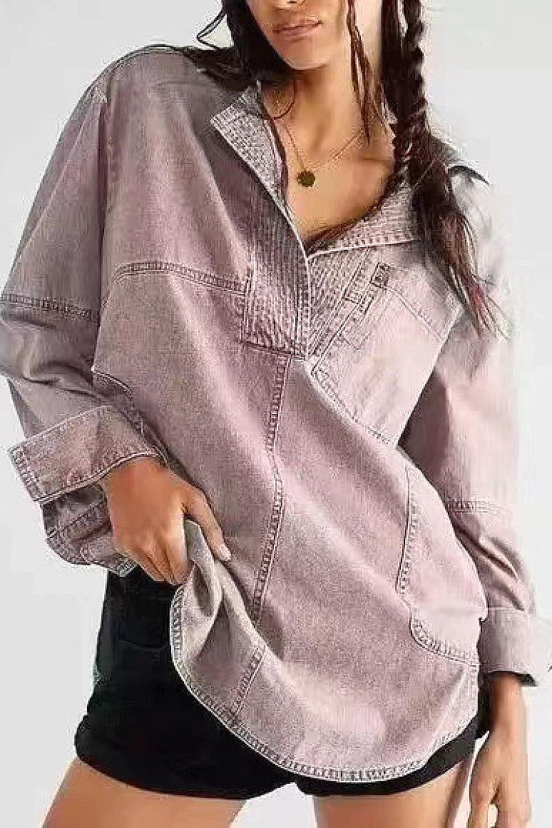 Fashionable Casual Slim Fit Denim Shirt