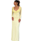 European Style Ruffled Long Sleeve Bodycon Dress