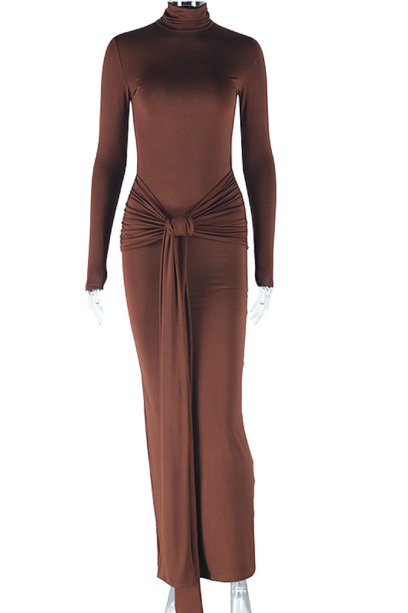 Elegant Long Sleeve Round Neck Dress