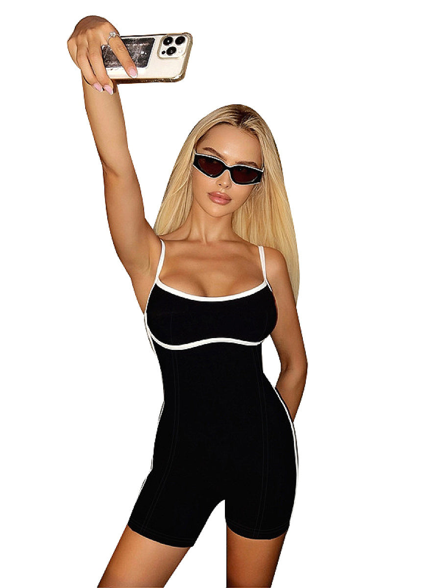 Stylish Color Block Sleeveless Jumpsuit