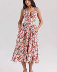 Summer Slim Fit Floral V-Neck Dress