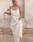 Summer Casual Cotton Linen A-Line Dress for Women
