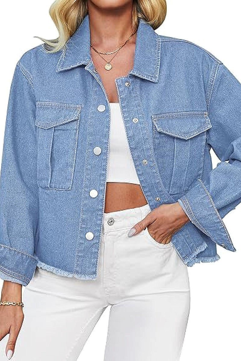 Fashionable Wash Denim Jacket for Women