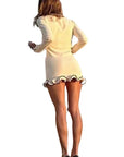 Elegant Ruffled Hem Long Sleeve Knit Dress