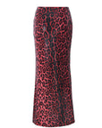 Leopard Print Sequin Layered Skirt for Women