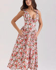 Summer Slim Fit Floral V-Neck Dress