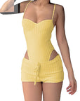 Summer Striped Floral Sports Two-Piece Set