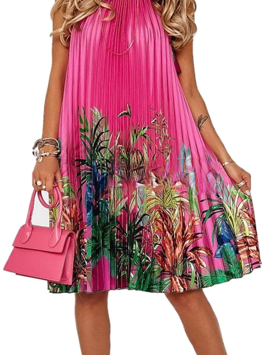 Bohemian Summer Floral Maxi Dress with Halter Neck