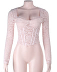 Sexy Lace Long Sleeve Top for Casual Wear