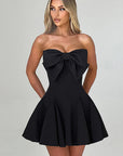 Chic Strapless Bowknot Mini Dress for Women