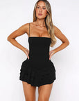Sexy Backless Ruffle Hem Dress for Women