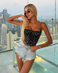 European Style Floral Hollow Out Cami Top