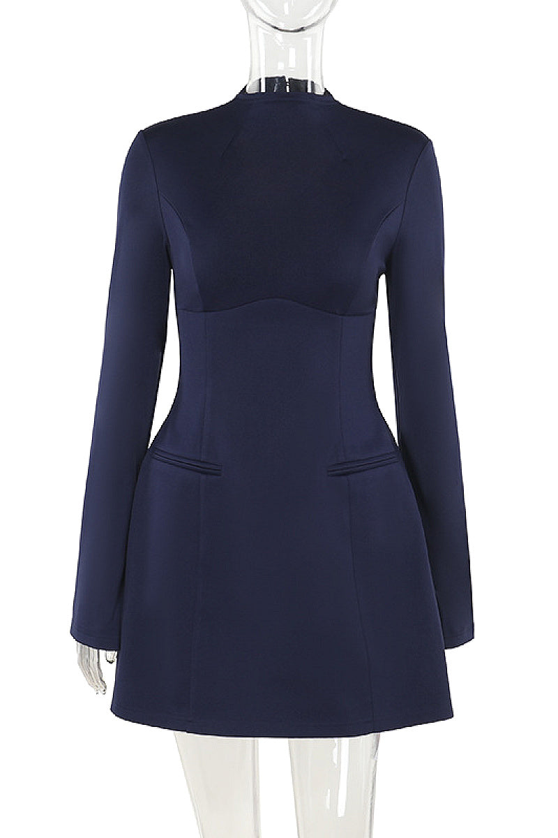 Chic Backless Long Sleeve Dress for Women