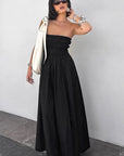 Elegant Black Strapless A-Line Dress for Women