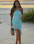 Summer Asymmetrical Ruffle Hem Dress