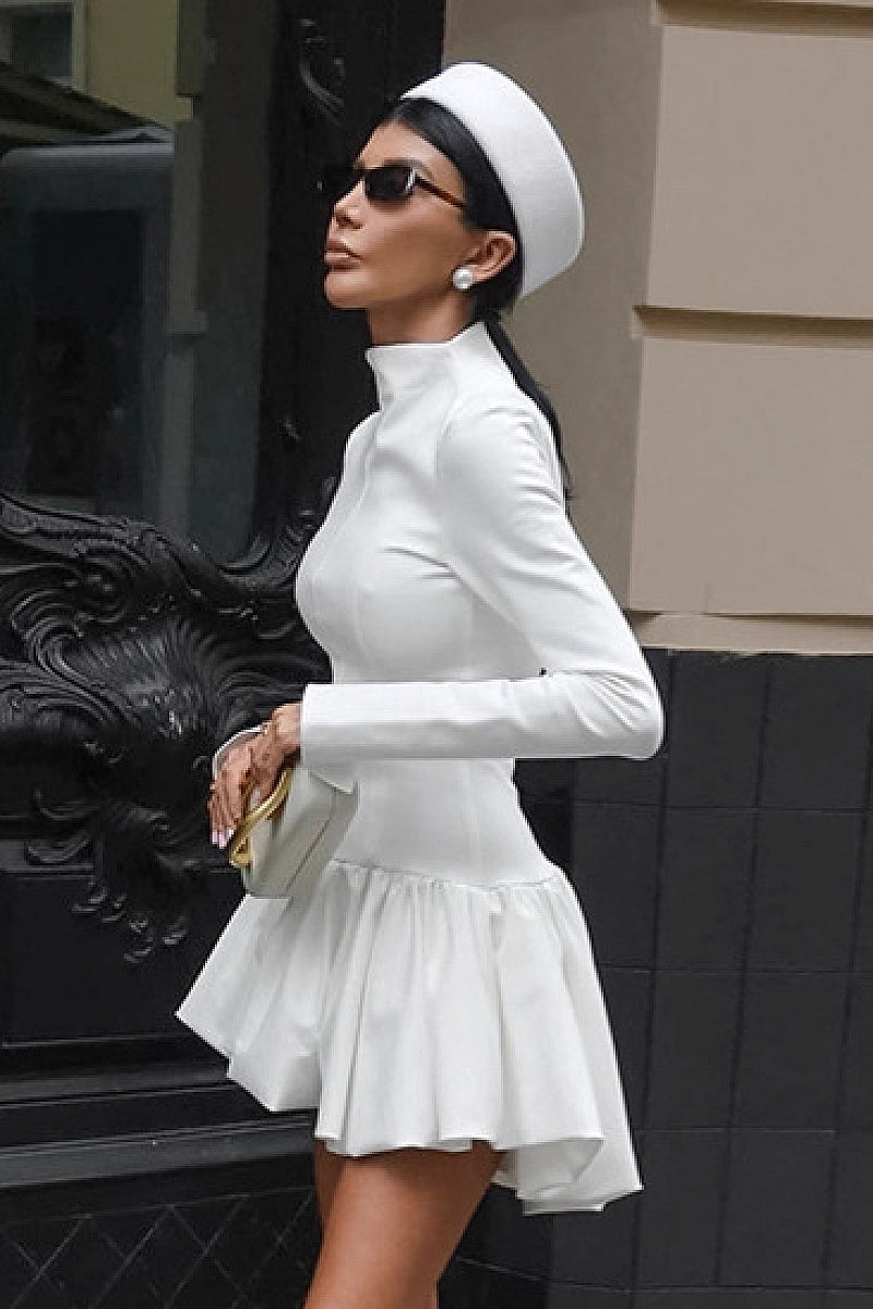 French Style Long Sleeve A-Line Dress for Women