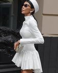 French Style Long Sleeve A-Line Dress for Women