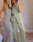 Summer Casual Sleeveless Vest and Pants Set