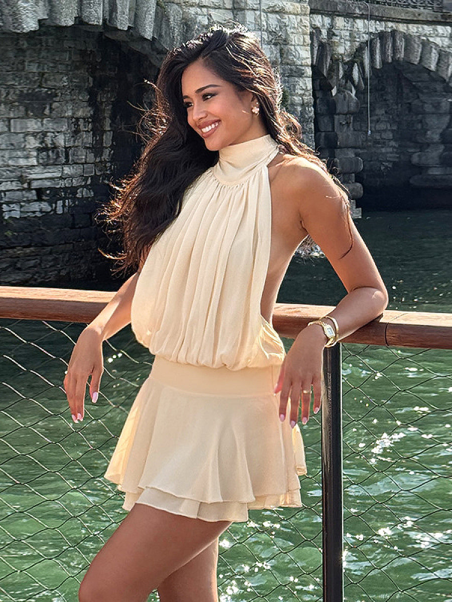 Chic Halter A-Line Dress for Women
