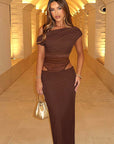 Off Shoulder Sheer Hollow Out Dress for Women