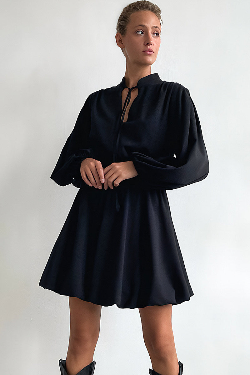 Chic Commuter V-Neck A-Line Dress