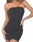 Sexy Backless Denim Dress for Spring Summer