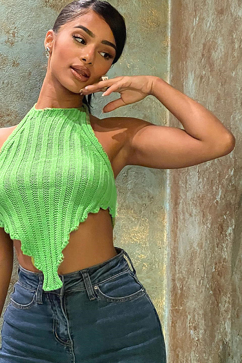 Trendy Hollow Out Crop Top for Women